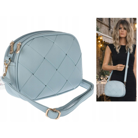 Torebka damska listonoszka pleciona miejska na ramię torba CH3354 Niebieska