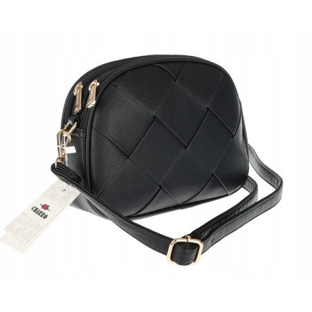 Torebka damska listonoszka pleciona miejska na ramię torba CH3354 Czarna