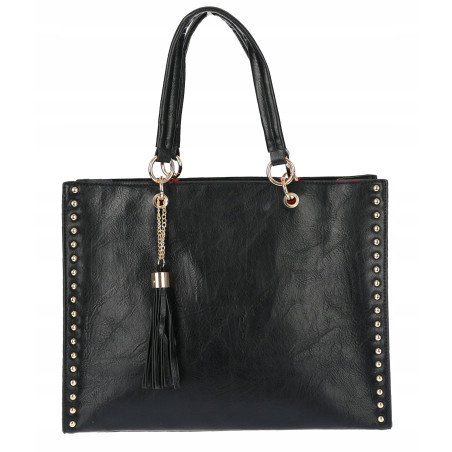 Torebka damska teczka A4 pojemna listonoszka 2w1 duża pasek HJ81121 Czarna