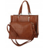 Torebka damska teczka A4 pojemna listonoszka 2w1 duża pasek HJ81121 Brązowa