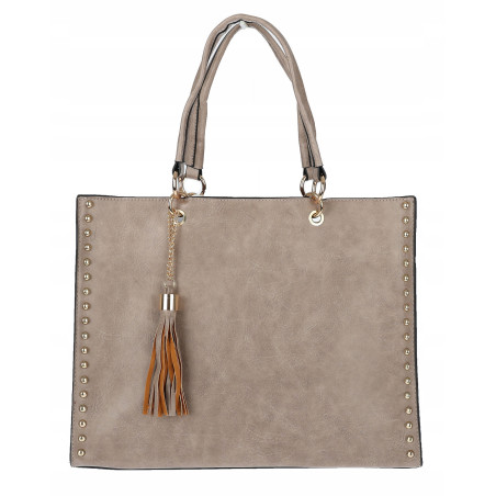 Torebka damska teczka A4 pojemna listonoszka 2w1 duża pasek HJ81121 Beżowa