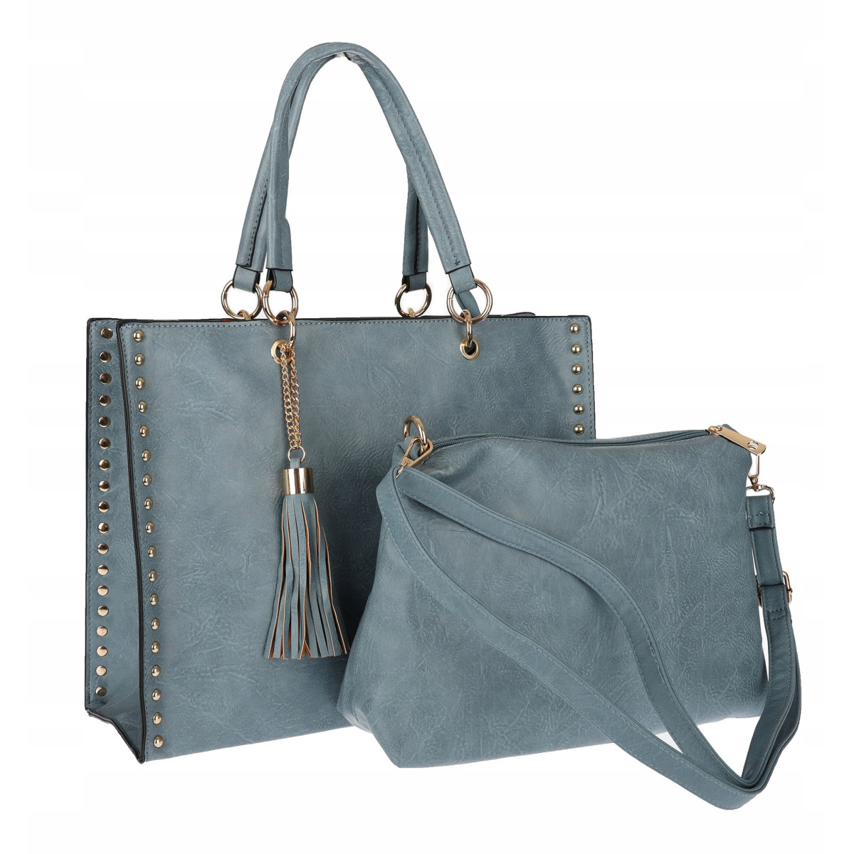 Torebka damska teczka A4 pojemna listonoszka 2w1 duża HJ81121 Niebieska