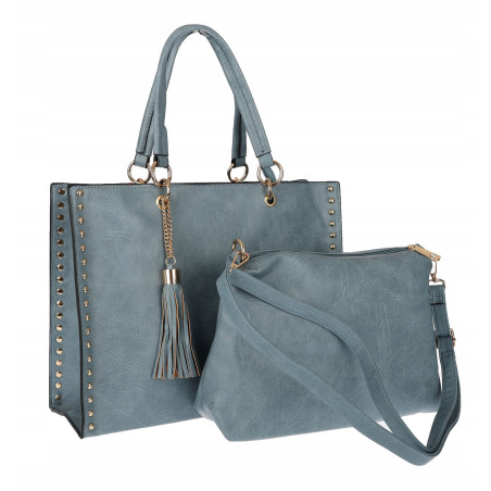 Torebka damska teczka A4 pojemna listonoszka 2w1 duża HJ81121 Niebieska