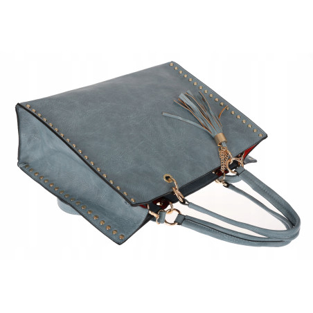 Torebka damska teczka A4 pojemna listonoszka 2w1 duża HJ81121 Niebieska