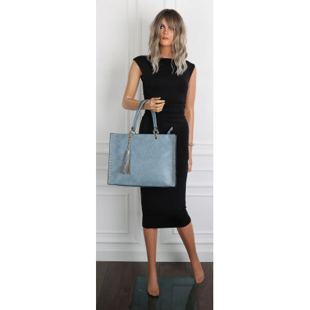 Torebka damska teczka A4 pojemna listonoszka 2w1 duża HJ81121 Niebieska