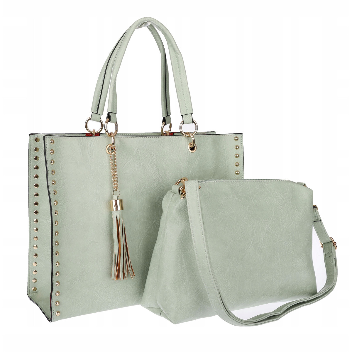 Torebka damska teczka A4 pojemna listonoszka 2w1 duża modna HJ81121 Zielona