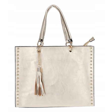 Torebka damska teczka A4 pojemna miejska listonoszka 2w1 duża HJ81121 Złota