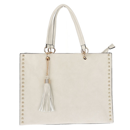 Torebka damska teczka A4 pojemna modna listonoszka 2w1 duża HJ81121 Beżowa