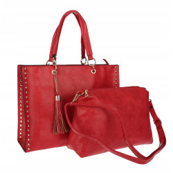 Torebka damska teczka A4 pojemna listonoszka 2w1 duża HJ81121 Czerwona