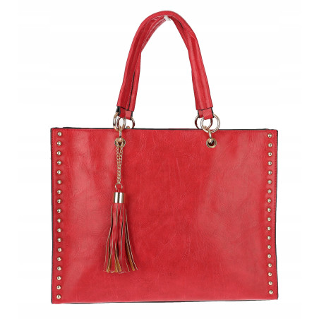 Torebka damska teczka A4 pojemna listonoszka 2w1 duża HJ81121 Czerwona