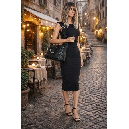 Torebka Damska Listonoszka Modna Pojemna Torba na Ramię casual CH894 Czarna