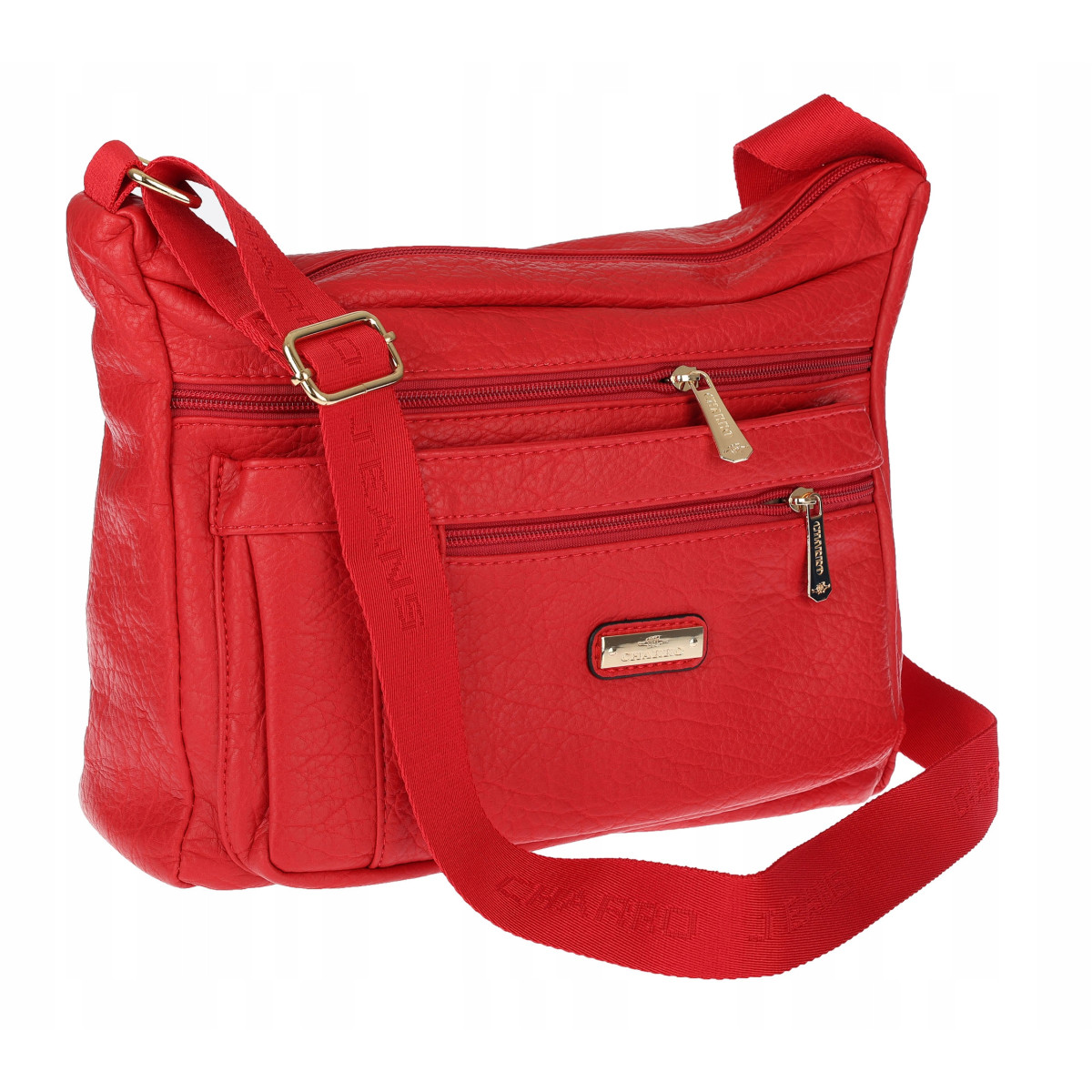 Torebka Damska Listonoszka Modna Pojemna Torba na Ramię CH894 Czerwona