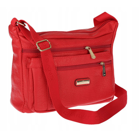 Torebka Damska Listonoszka Modna Pojemna Torba na Ramię CH894 Czerwona