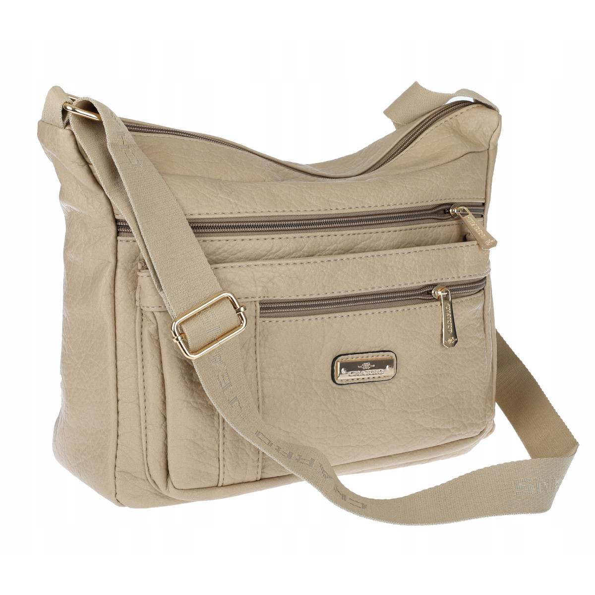 Torebka Damska Listonoszka Modna Pojemna Torba na Ramię casual CH894 Beżowa