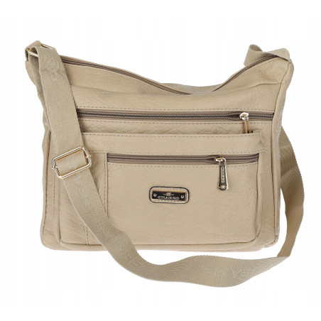 Torebka Damska Listonoszka Modna Pojemna Torba na Ramię casual CH894 Beżowa