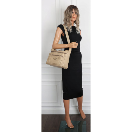 Torebka Damska Listonoszka Modna Pojemna Torba na Ramię casual CH894 Beżowa
