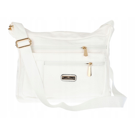 Torebka Damska Listonoszka Modna Pojemna Miejska Torba na Ramię CH894 Biała