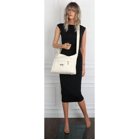 Torebka Damska Listonoszka Modna Pojemna Torba na Ramię casual CH894 Beżowa