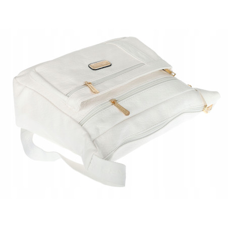 Torebka Damska Listonoszka Modna Pojemna Miejska Torba na Ramię CH894 Biała