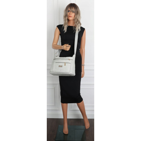 Torebka Damska Listonoszka Modna Pojemna Miejska Torba na Ramię CH894 Szara