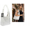 Torebka damska worek pojemna na ramię z ćwiekami duża torba HJ1357 Biała