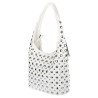 Torebka damska worek pojemna na ramię z ćwiekami duża torba HJ1357 Biała