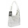 Torebka damska worek pojemna na ramię z ćwiekami duża torba HJ1357 Biała