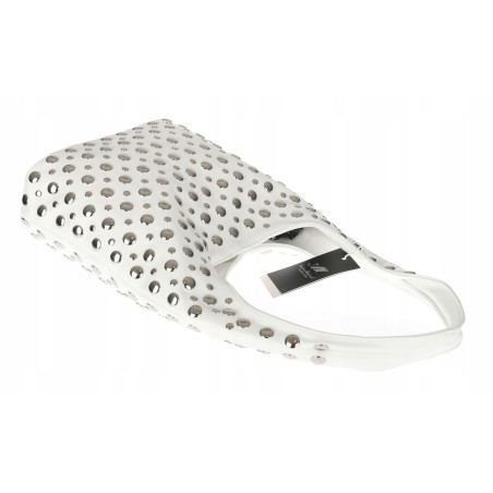 Torebka damska worek pojemna na ramię z ćwiekami duża torba HJ1357 Biała