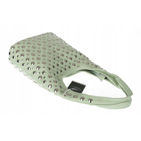 Torebka damska worek pojemna na ramię z ćwiekami duża torba HJ1357 Zielona