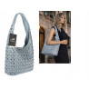 Torebka damska worek pojemna na ramię miejska z ćwiekami HJ1357 Niebieska