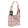 Torebka damska worek pojemna na ramię z ćwiekami duża torba HJ1357 Różowa