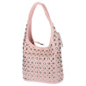 Torebka damska worek pojemna na ramię z ćwiekami duża torba HJ1357 Różowa