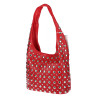Torebka damska worek pojemna na ramię z ćwiekami duża torba HJ1357 Czerwona