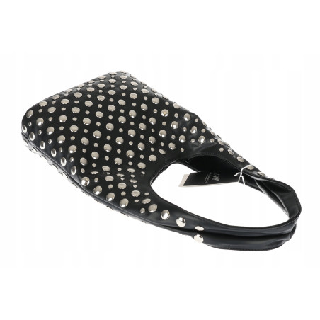 Torebka damska worek pojemna na ramię z ćwiekami duża torba HJ1357 Czarna