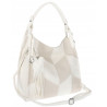 Torebka damska worek shopper pojemna torba na ramię frędzle MC675 Biała