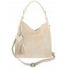 Torebka damska worek shopper pojemna torba na ramię frędzle MC675 Beżowa