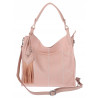 Torebka damska worek shopper pojemna torba na ramię frędzle MC675 Różowa