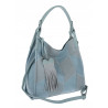 Torebka damska worek shopper pojemna torba na ramię frędzle MC675 Niebieska