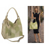 Torebka damska worek shopper pojemna torba na ramię frędzle MC675 Zielona