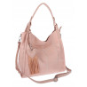Torebka damska worek shopper pojemna torba na ramię frędzle MC675 Różowa