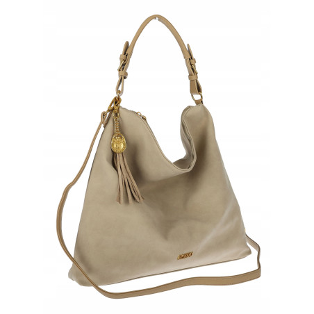 Torebka damska worek shopper pojemna elegancka torba na ramię CC3151 Beżowa