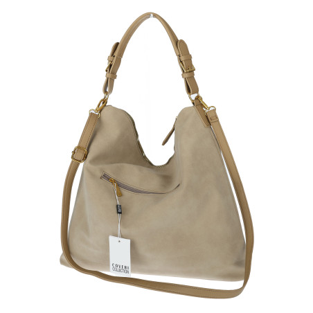 Torebka damska worek shopper pojemna elegancka torba na ramię CC3151 Beżowa