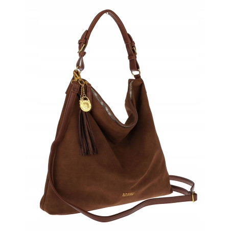 Torebka damska worek shopper pojemna elegancka na ramię CC3151 Czekoladowa