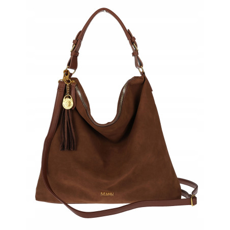 Torebka damska worek shopper pojemna elegancka na ramię CC3151 Czekoladowa