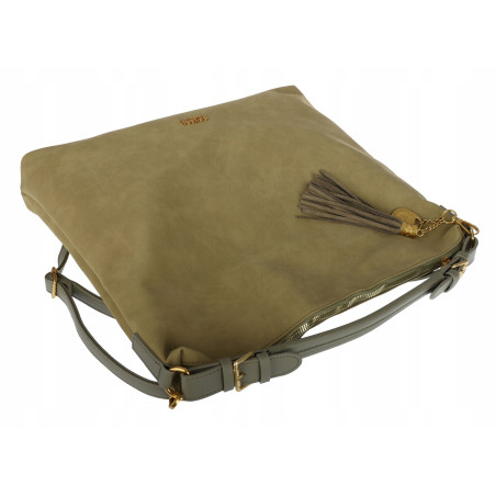 Torebka damska worek shopper pojemna miejska torba na ramię CC3151 Zielona