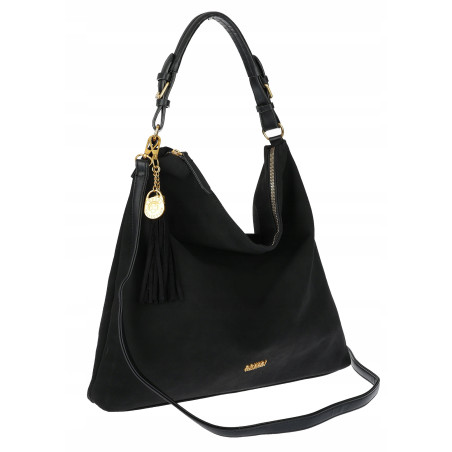 Torebka damska worek shopper pojemna elegancka torba na ramię CC3151 Czarna