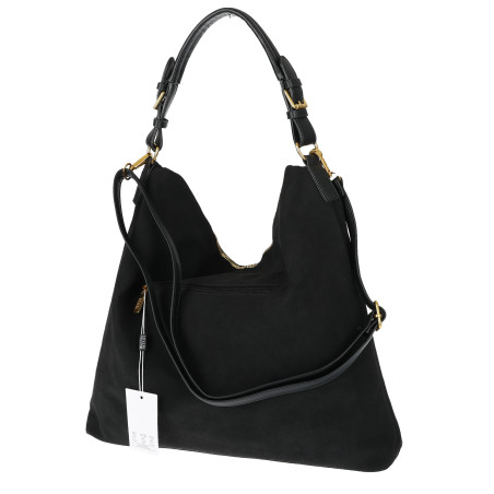 Torebka damska worek shopper pojemna elegancka torba na ramię CC3151 Czarna