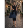 Torebka damska worek shopper pojemna miejska na ramię CC3151 Granatowa
