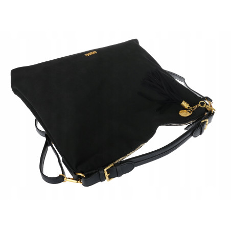 Torebka damska worek shopper pojemna elegancka torba na ramię CC3151 Czarna