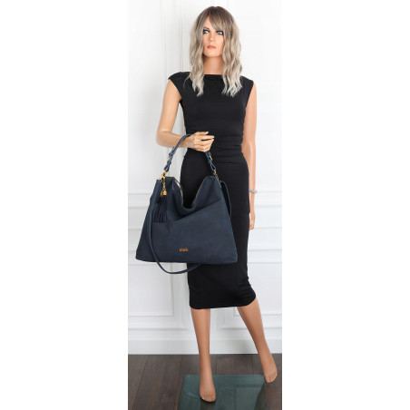 Torebka damska worek shopper pojemna miejska na ramię CC3151 Granatowa